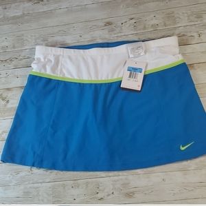 Nike Golf Dri Fit Swoosh Modern Rise Navy Blue Tech Skort Skirt Stretch Size 8
